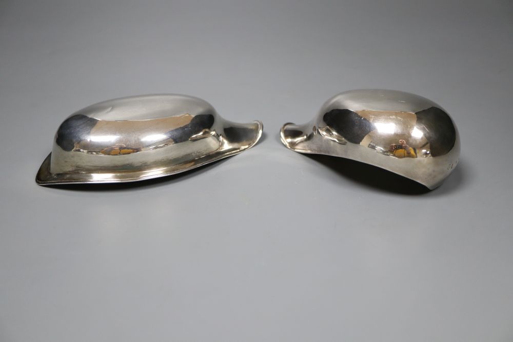 Two George III silver pap boats,